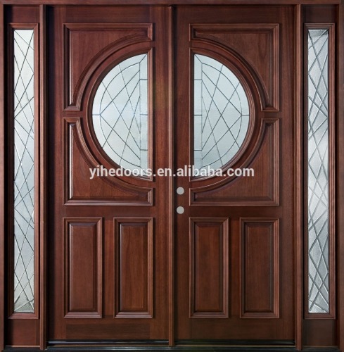 Elegant exterior carved wood panel door wood door