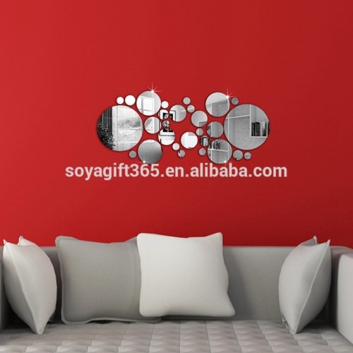 3D Circles Art 3D Wall Stickers DIY Mirror Surface Removable Decal Home Decoration