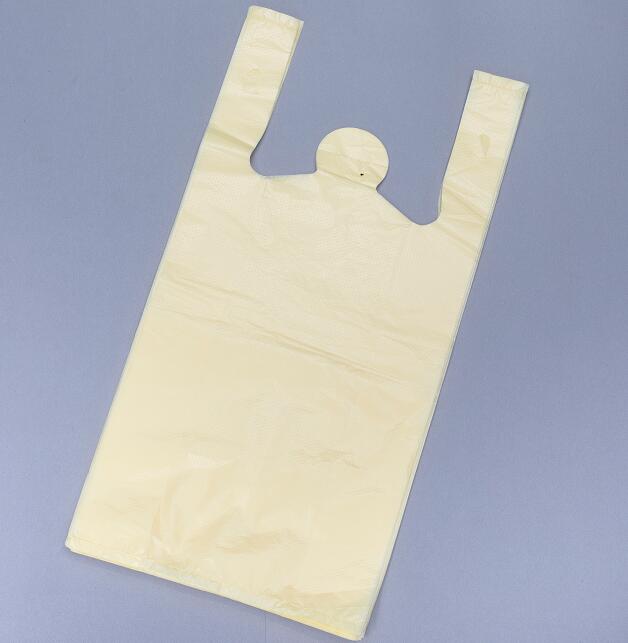 Shopping T Shirt Plastic Bag in Yellow