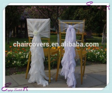 YHS#520 chiffon back cover polyester banquet wedding wholesale chair cover sash bow