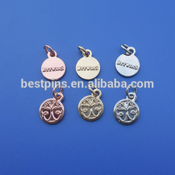 butterfly logo engraved jewelry hang tag charm
