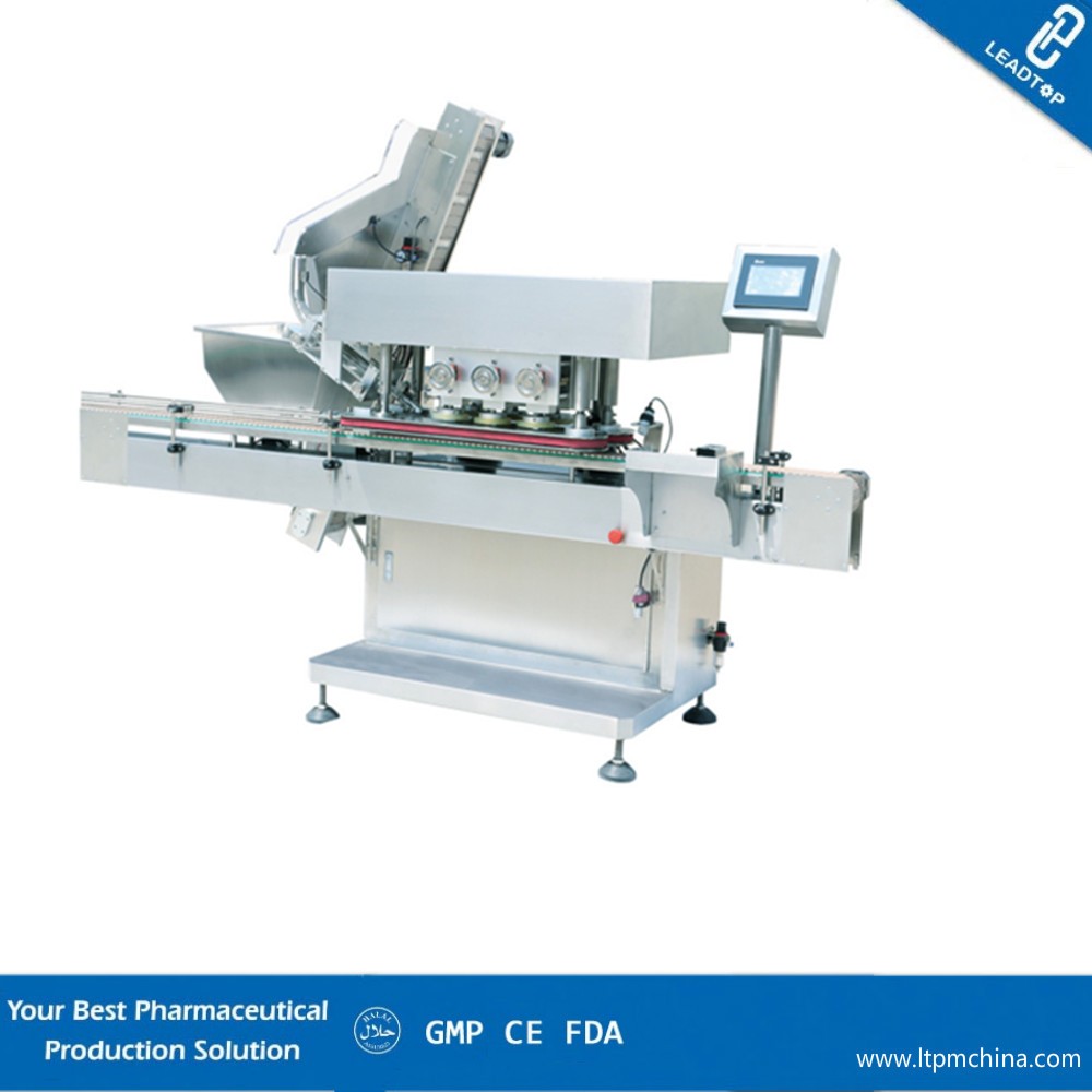 Small bottle capping machine for glue / syrup / oral liquids / perfume filling production line