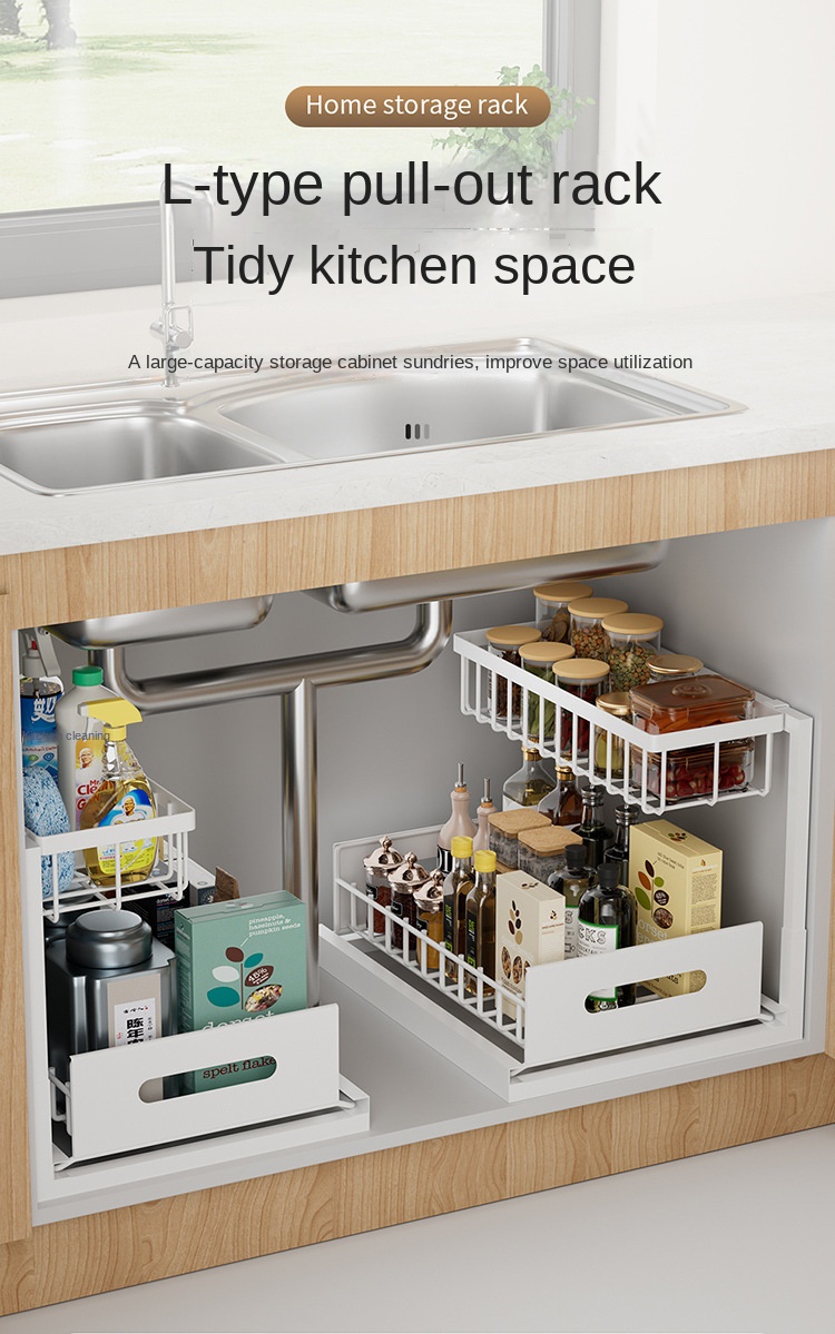İki Katlı Ayaklı Mutfak Çekmecesi Organizatörü Two-Layer Standing Kitchen Drawer Organizer