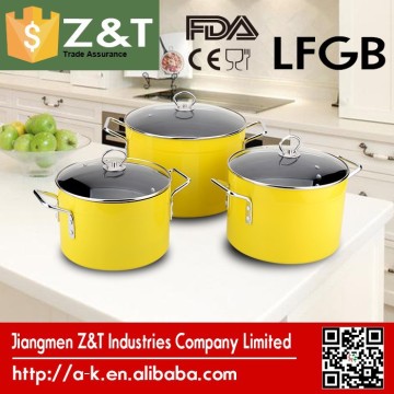 2015 Hard Anodized Yellow ceramic pots for cooking