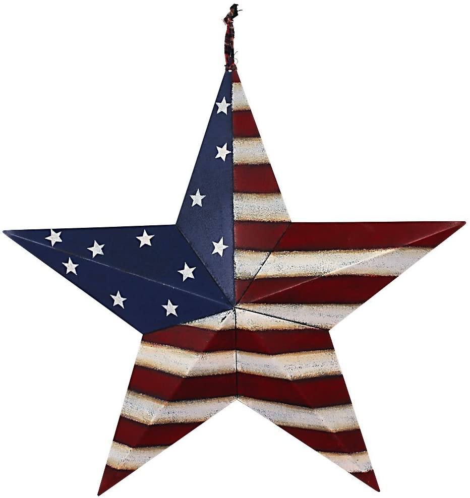 금속 애국의 오래된 영광 아메리카나 깃발 헛간 별