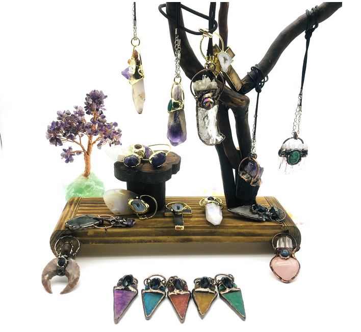 Electroplating Crystal Pendant Necklace