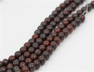 HSQ 4-12 MM high quality loose gemstone round poppy jasper beads factory price