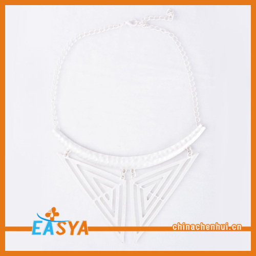 Moda collar de plata triángulo geometría collar