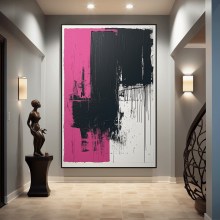 Pink Abstract Art Framed Poster - Modern Home Decor