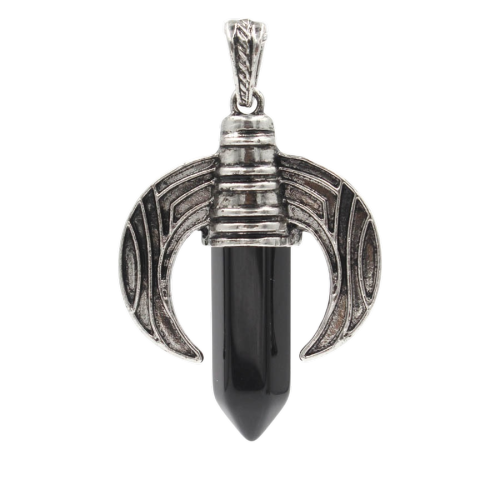 Ox Horn Pendant With Crystal Hexagon