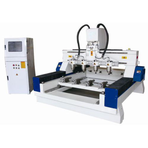 Router CNC de cinzeladura de madeira de 4 linhas centrais