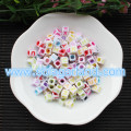 6X6MM Assorted Colors Alphabet Letter Square Cube Beads