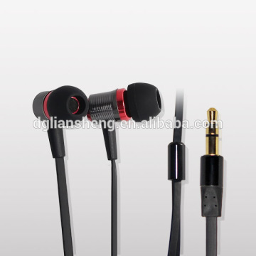 In-ear earphone with flat cable, dongguan communications products noodle cable earphone