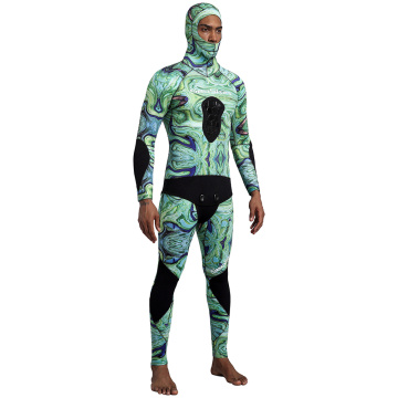 Seaskin Mens Two Pieces Open Cell Camo Spearfishing Wetsuits