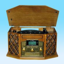 CD Copier Music Combo, AM/FM Analog Tuning Digital Readout Cassette Turntable with CD