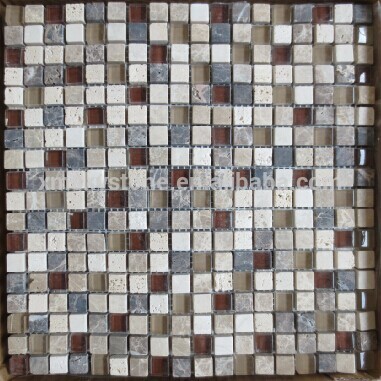 Mix color marble & glass mosaic 2015