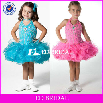 rsw0133 2013 New Style Halter Organza Mini Cheap Little Girl Pageant Dresses