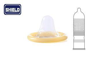 Sex Natural Latex Ribbed Condoms Transparent Custom , Straw