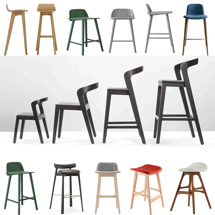 New Design Kitchen Bar Stool Wooden High Chair Set For Bar Table