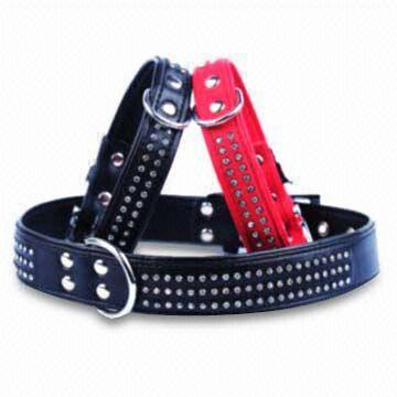 Pet Collars with Sparkling Diamond Studs, Measures 2.0 x 45cm