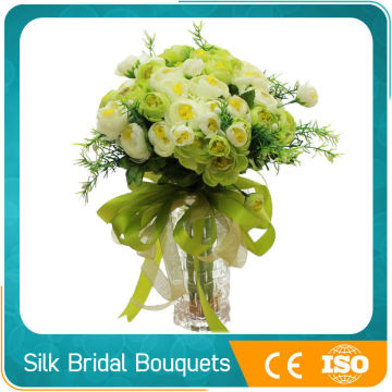 green artificial flower silk bridal bouquets wedding bouquet