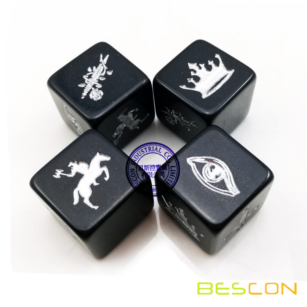 Bescon haute qualité dés polyédriques personnalisé avec peinture argent