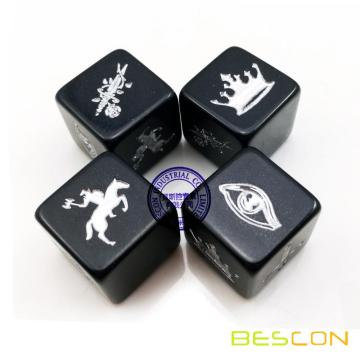 Bescon высокого качества пользовательских полиэдральных кости с серебряной живопись