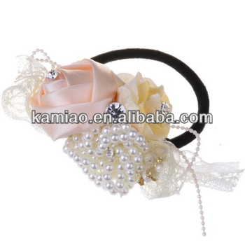 2014 hair accessories rose beaded print elastic wrist band