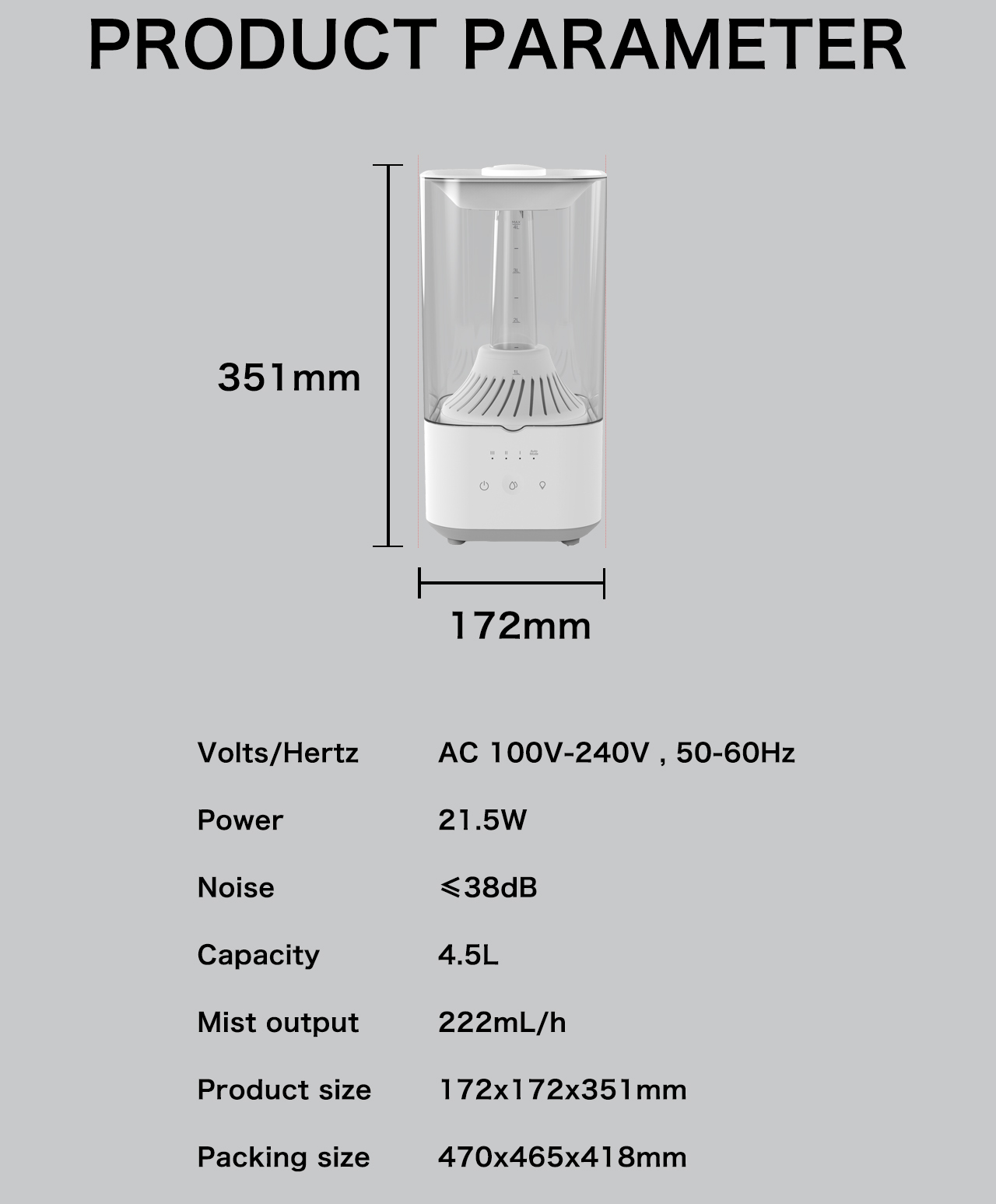 HTJ-2202 Humidifier specification HTJ-2202 Humidifier specification