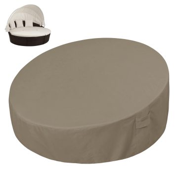 600D Outdoor Daybed Cover - 75 Inch UV Resistant Waterproof Patio Round Sofa Cover