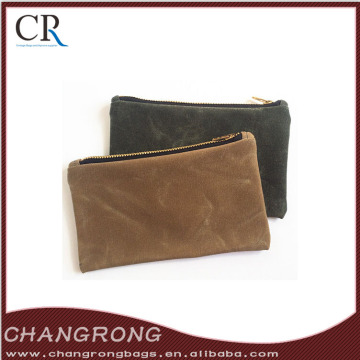 Waterproof Waxed Canvas Zipper Pouch Wholesale Pencil Pouch