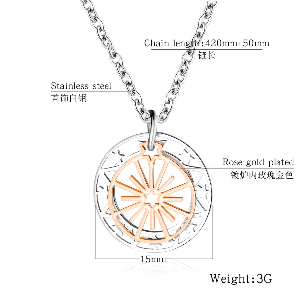 Fashion Niche Design Star Ferris Wheel Stainless Steel Necklace Jewelry