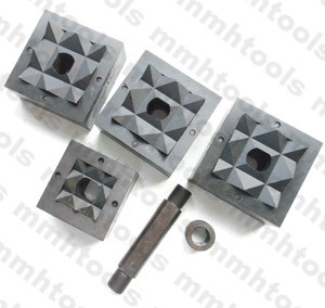 Square hole punches, round knockout hole punch set