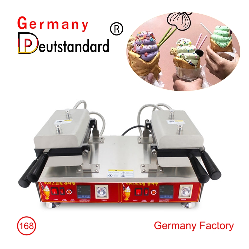 Ice cream taiyaki cone machine with stainless steel