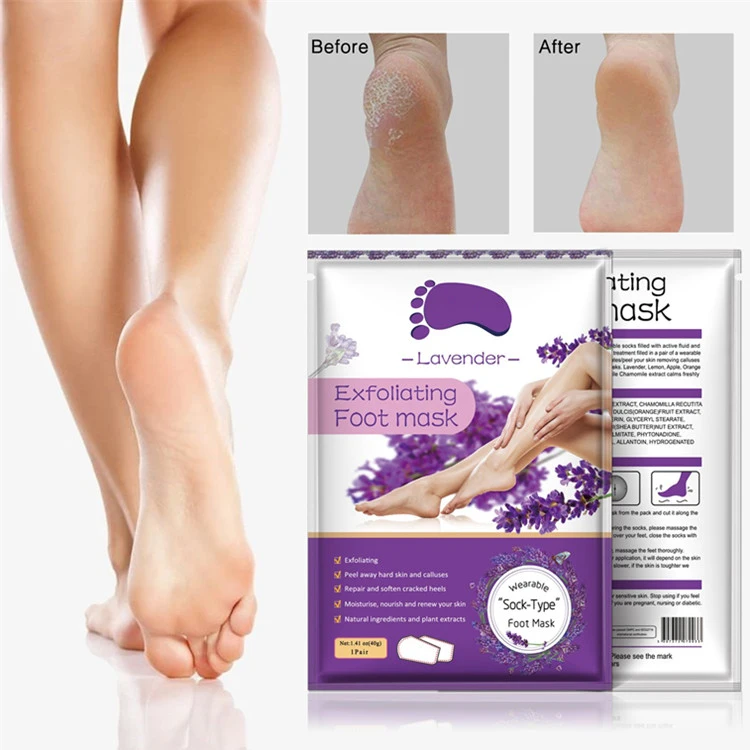 Custom Lavender Baby Feet Exfoliating Foot Peeling SPA Sock Mask