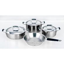 SS/Cooper Tri-ply body cookware set with dotting design