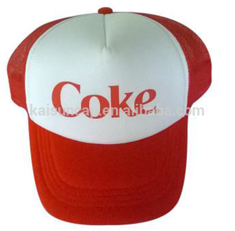 Coca foam trucker cap men hats red color printing logo snapback closure