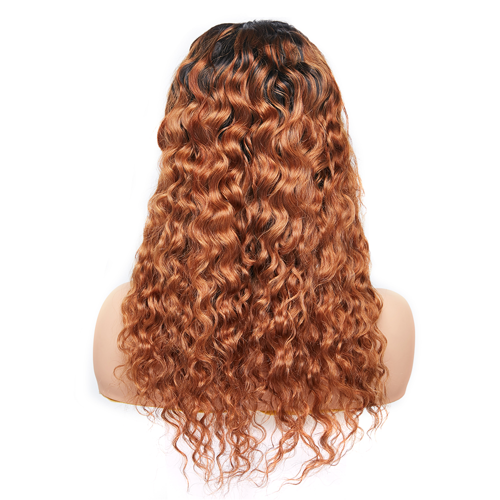 Wholesale New Arrival 130% 150% 180% Density Human Hair Ombre 30 Color Water Wave 13X 6 Lace Frontal Wig