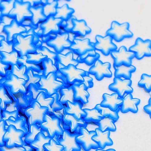 Beautiful Blue Mini Star Shaped Polymer Clay Handmade Craftwork Decoration Mini Slice Nail Arts Decor Charms