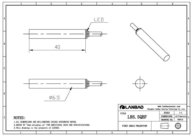 LR6.5Q cable way dc 2 wires stainless steel m6.5 diameter 2mm 4mm long distance inductive proximity switch sensor