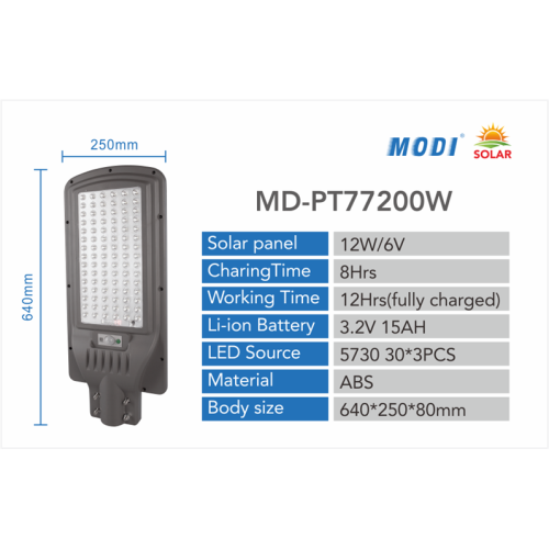 Lampu Jalan Surya 200W