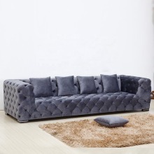 American Pull-Button Fabric Sofa for Hotel Villa Leisure Club - Velvet Corner Sofa Combination