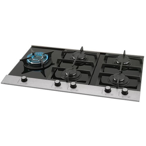 5-pembakar cooktop hobs hitam