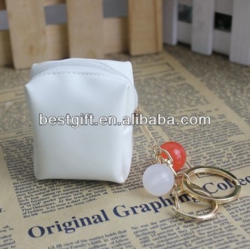 white coin purse, coin purse leather, pu leather small coin bag with key ring