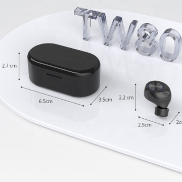 Mini auricolari Bluetooth TW80 con scatola di ricarica per microfono