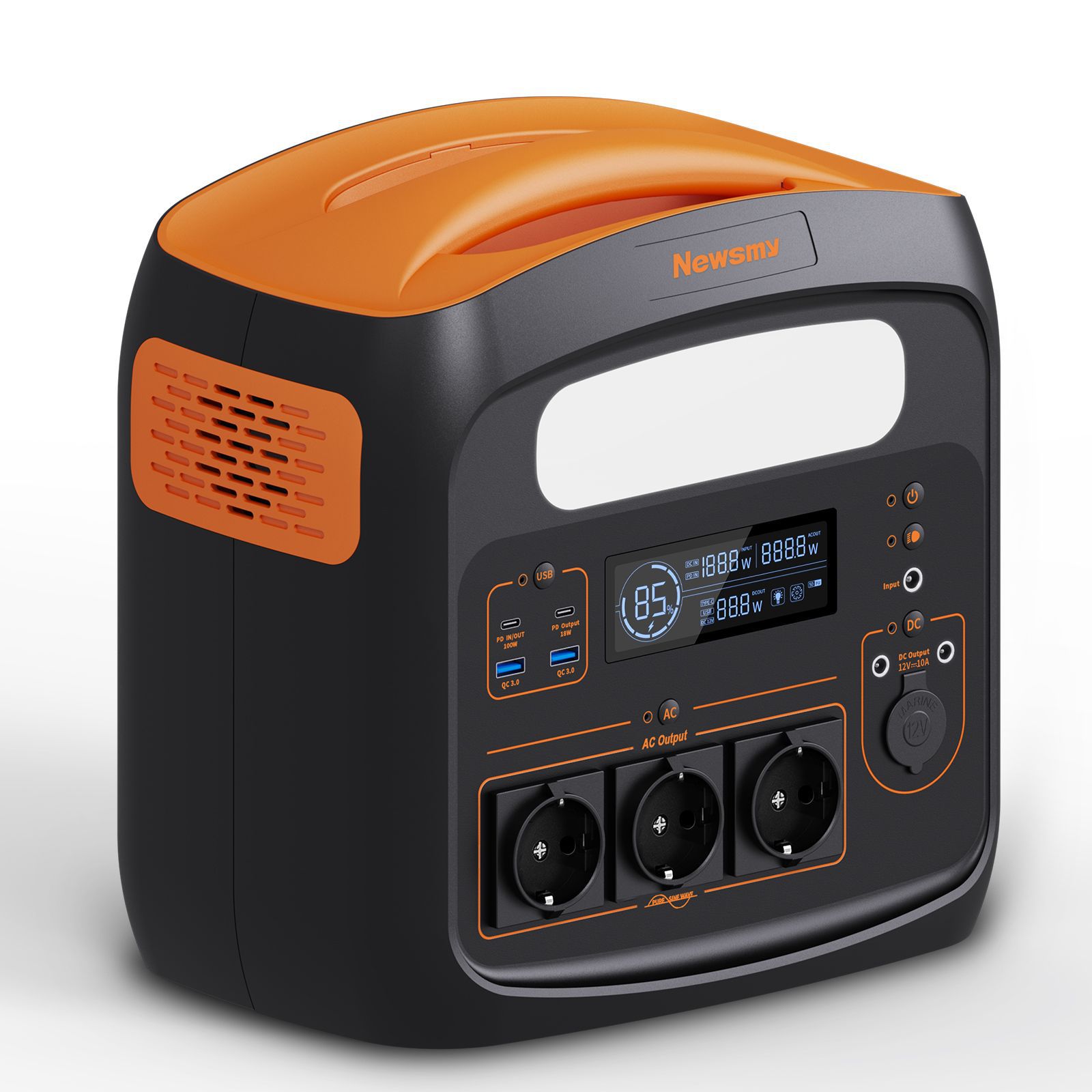 Newsmy NECESPOW N1200 Portable Power Station 1200W factory price with solar panel with Long Lasting time power provider 921Wh