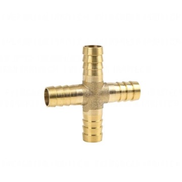 brass barbed 4 way cross fitting