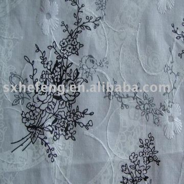 100%COTTON POPLIN PRINTED AND EMBROIDERED FABRIC