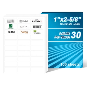 1"X2.625" address inkjet sticker label sheets for printer
