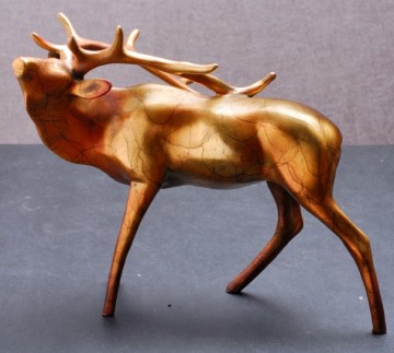 patina bronze animal sculpture